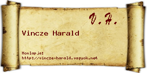 Vincze Harald névjegykártya