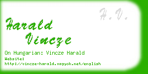 harald vincze business card